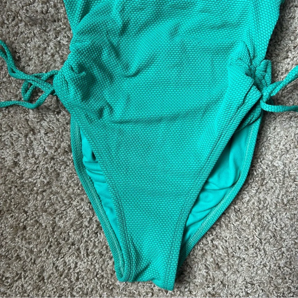 W Stoney Clover Lane x Target Green Deep V Neck One Piece Swimsuit Size XXS |E10